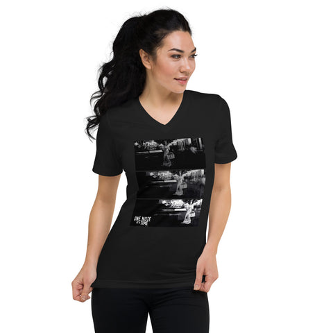 Angel B&W Unisex V-Neck Tee